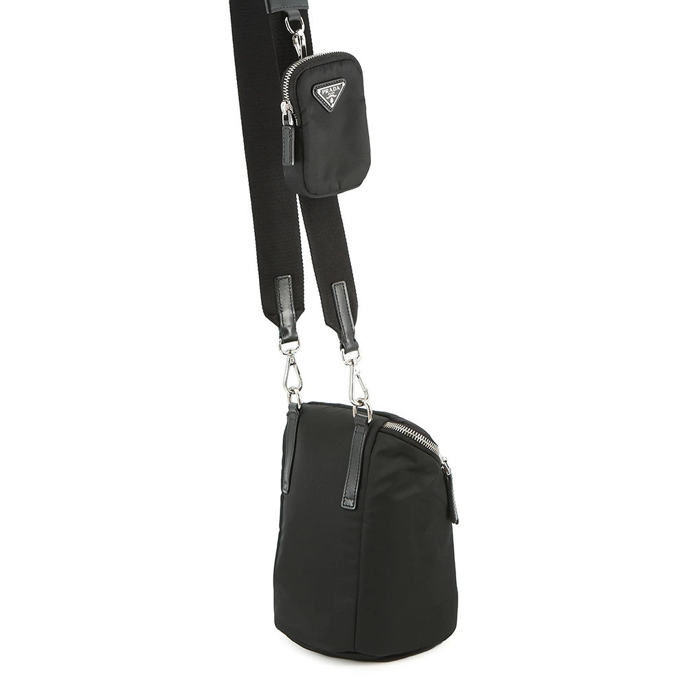 Prada Logo Bag Black Triangle Shoulder